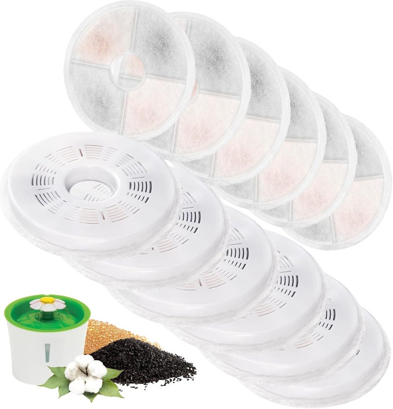Porens 12 Pack Cat Water Fountain Replacement Filters Fit for 3L Flower Water Dispenser Automatic Pet Dog Cat Fountain Filter - Image 1